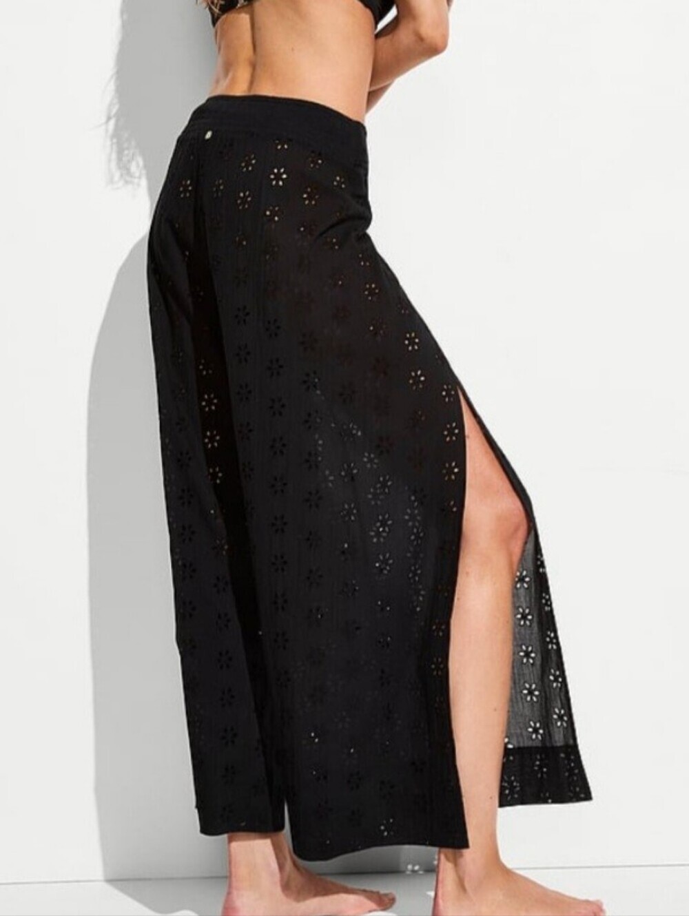 Victoria's Secret SWIM Beachwear Eyelet Wide Leg Pants NEW MED Msrp $85 Coverup